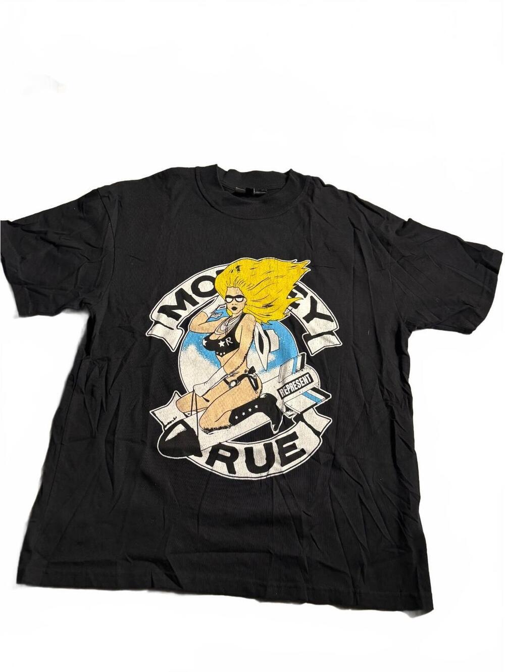 Motley Crue Represent Black Graphic T-Shirt Medium Made in U